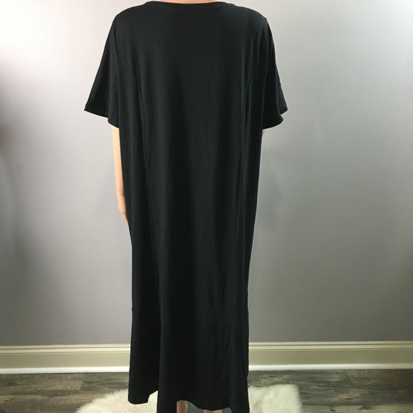 !! isaac mizrahi black maxi dress short sleeve - Picture 4 of 8